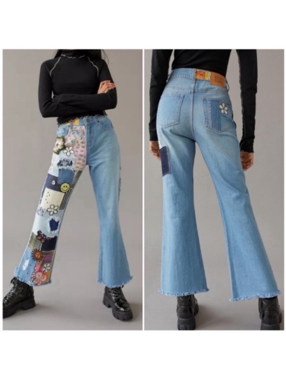 Urban Outfitters | BDG Patchwork Flare Jeans New 27 Waist Hippie Boho Bohemian
